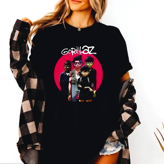 Discover Gorillaz Band T-Shirt Retro Cartoon Graphic Tee Unisex