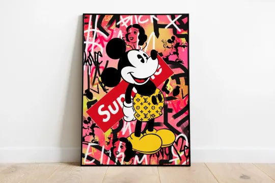 Discover Graffiti Mickey Mouse Poster - Pop Art Urban Street Wall Print