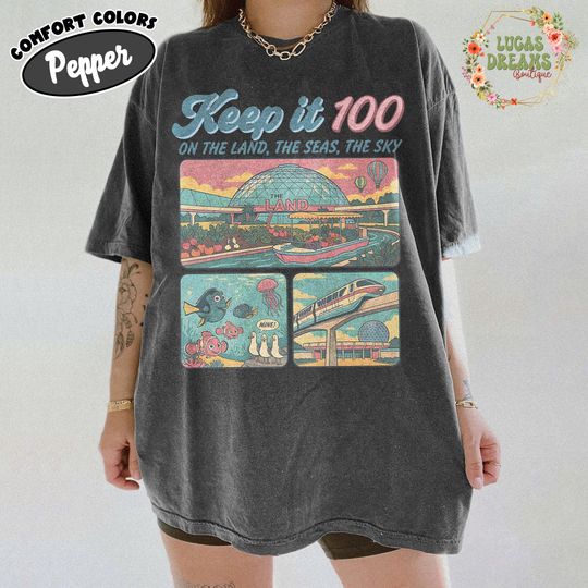Discover Vintage Epcot Center Trip Gift, Keep It 100 Theme Park Tee, Retro The Land Shirt, Matching Family Vacation, Disney Trip 2026