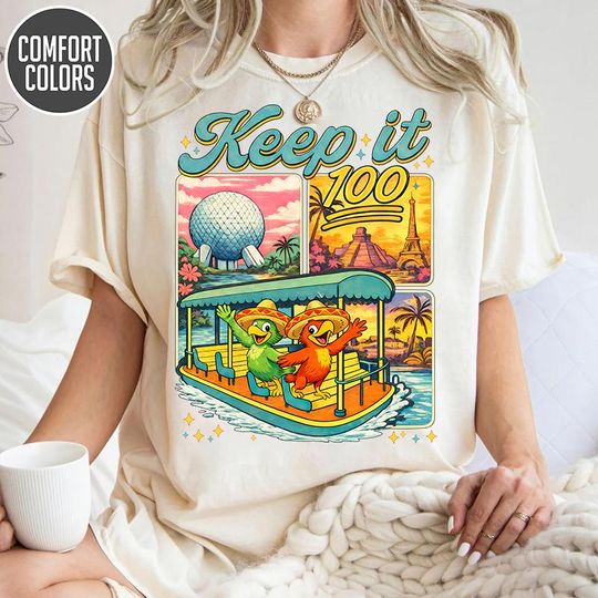 Discover Keep It 100 Shirt, The Land The Seas The Skies WDW, Retro Magic Kingdom Theme Park Tee, WDW Family Trip Gift
