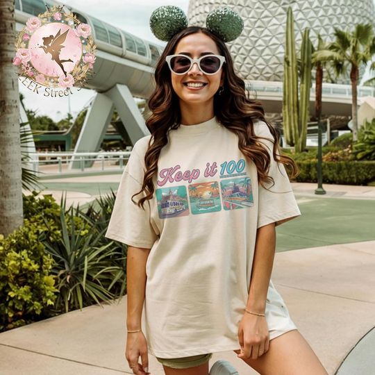 Discover Disney Keep it 100 T-shirt, Transportation Inspired T-Shirt, Keep It 100 Theme Park Tee, Matching Family Vacation