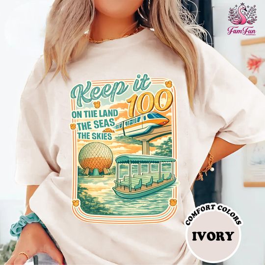 Discover Disneyworld T-Shirt, Retro Epcot Center Tee, Disneyland Family Vacation, Skyliner Jungle Cruise Shirt, Keep It 100 Disneyland Adult Tee