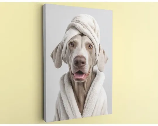 Discover Weimaraner Canvas Art - Handcrafted Dog Wall Decor for Nursery and Bathroom