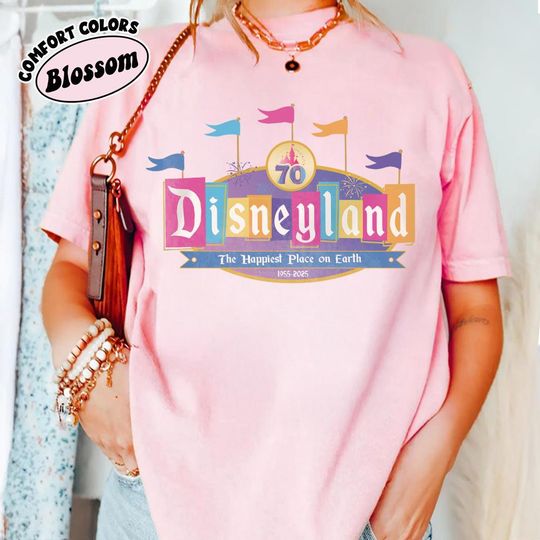 Discover Disneyland 70th anniversary shirt, Happiest Place On Earth Shirt,  70 years of magic shirt, Disneyland 1955 Shirt, Retro Disney Shirt