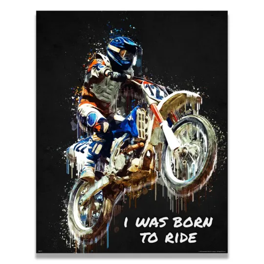Discover Motocross Dirt Bike Track Poster Print Wall Decor