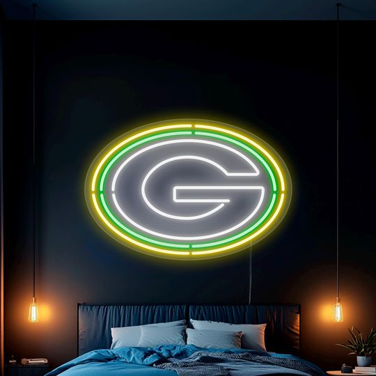 Green bay packers neon sign, Green bay packers led wall signs, football led light, Man cave lighting, Football neon sign, American football gifts