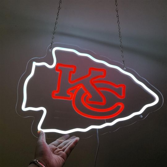 Discover LED Kansas City Chiefs Neon Sign, Custom Sports Bar Team Neon Sign Sports Football Neon sign , Man Cave gift, Gift for boy friend