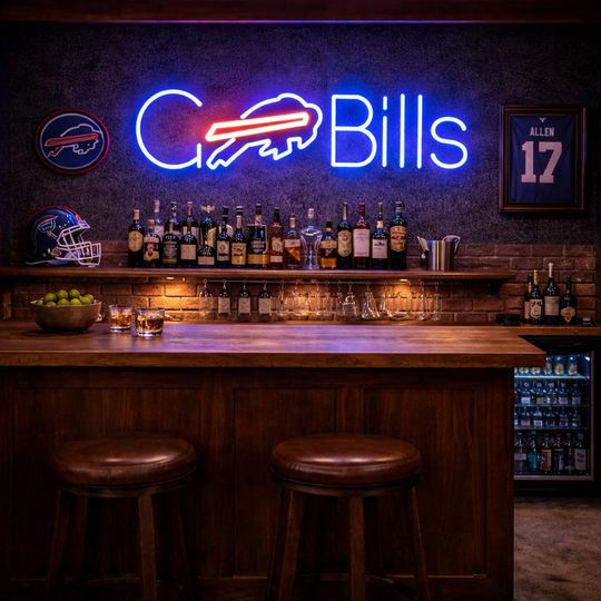 Discover Buffalo Bills Football Neon Sign, Man Cave Decor, Bedroom Wall Art