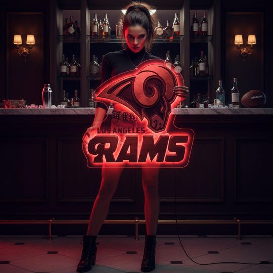 Discover Los Angeles Rams Neon Sign, Rams Logo Light Sign, Football Team Neon Decor, Sports Bar Wall Light, football Fan Room Decor, Neon Light Sign