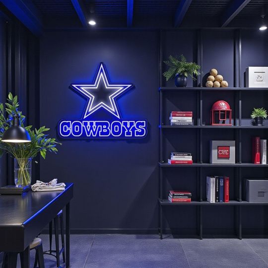 Dallas Cowboys LED Neon Sign, Dallas cowboys, Sports Decor, cowboys gift, cowboys neon led wall decor, football neon sign,cowboys home decor