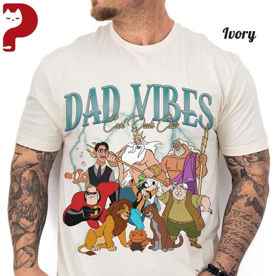 Discover Dad Vibes T-shirt, Cool Disney Dads Club Shirt, Father's Day Gift From Kids, Disney Dad T-shirt, Lion King Hercules Zeus Goofy Shirt