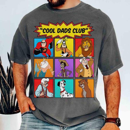 Discover Disney Cool Dads Club Shirt, Dad and Son Tee, Father Day Gift, Goofy Simba King Triton Geppetto Carl Fredricksen, Gift For Dad, Family Trip