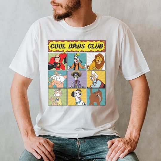 Discover Retro 90s Disney Cool Dad Clubs TShirt, Crop Top, Funny Daddy Son Gift, Best Dad Ever, Goofy Mufasa King Triton, Family Trip