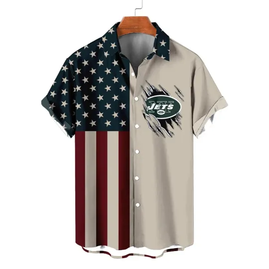 Discover New York Football Team Jetss Classic American Flag Hawaiian Shirt, Unisex Adult,