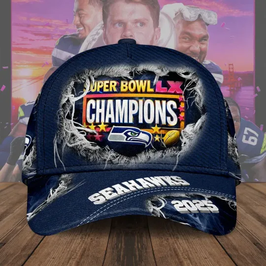 Discover Seahawks 2025 LX Champions Classic Baseball Cap