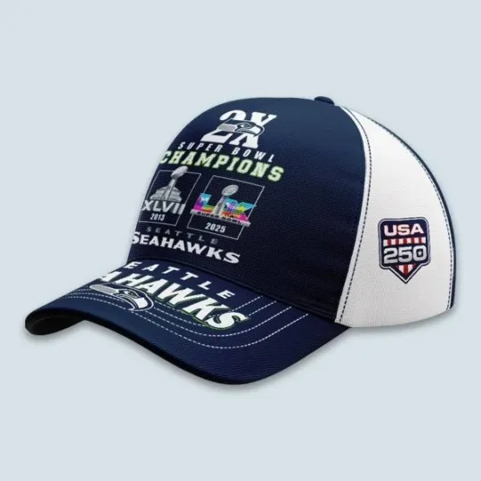 2026 Seahawks 2x Super Bowls Champions Cap