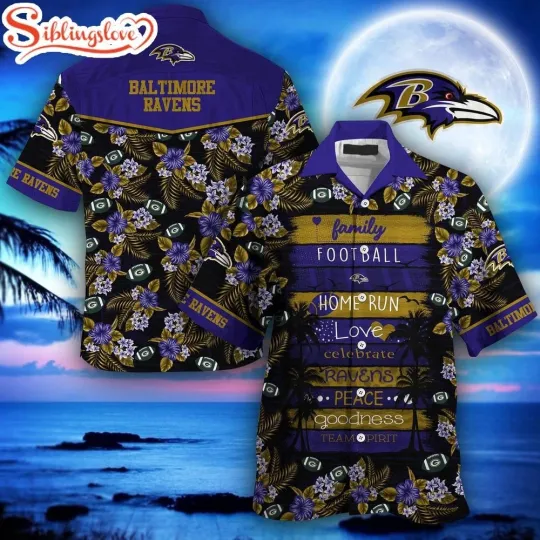 Baltimore Football Team Ravenss Team Spirit Hawaiian Shirt