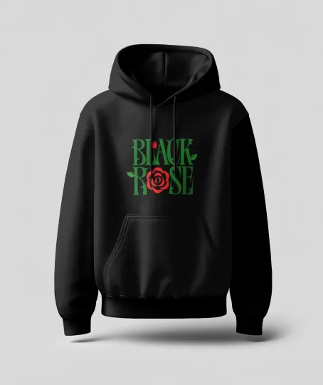 Discover Black Rose Printed Hoodie