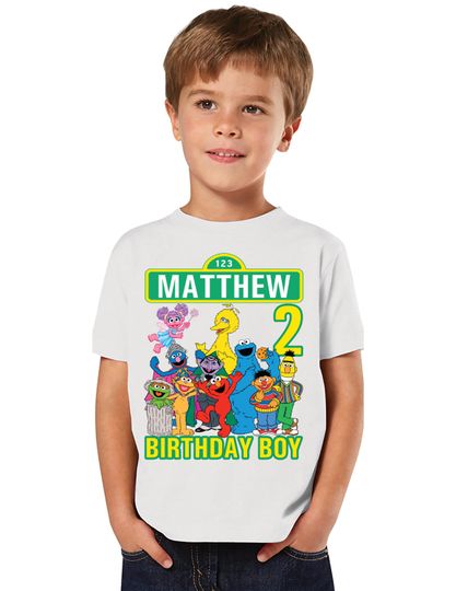Personalized Sesame Street Birthday T-shirt, Family Matching Tee, Custom Shirt