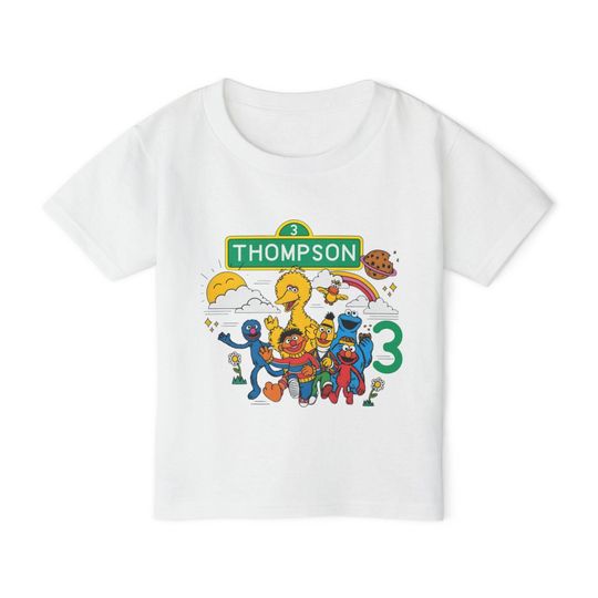 Sesame Street Birthday Shirt for Kids, Custom Name Tee with Elmo, Personalized Birthday Outfit for Toddlers