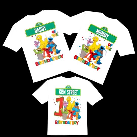 Sesame Street Birthday Shirt, Personalized Family Matching Tee