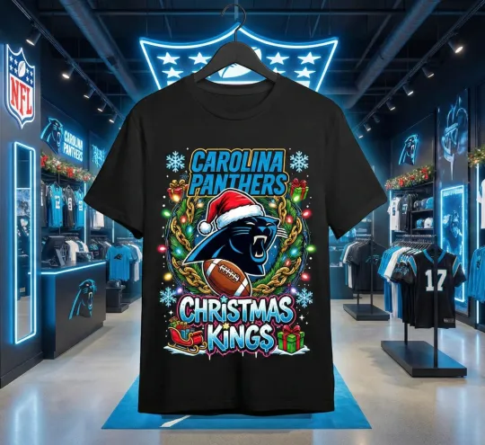 Carolina Panthers Football Team T-Shirt Christmas Holiday Gift