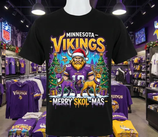 Minnesota Vikings Football Team T-Shirt Christmas Holiday Gift