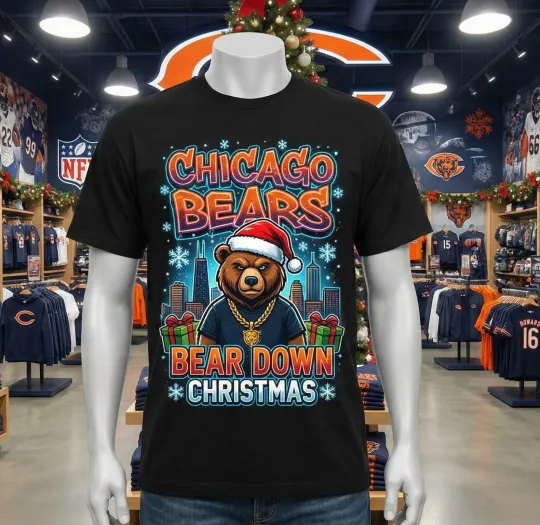 Discover Christmas Holiday Bearss Team Chicago Football T-Shirt