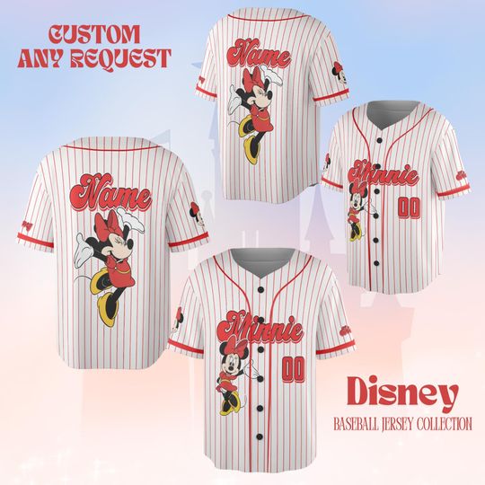 Discover Custom Disney Inspired Baseball Jersey  Personalized Name & Number Shirt, Cartoon Character Fan Art Team Jersey