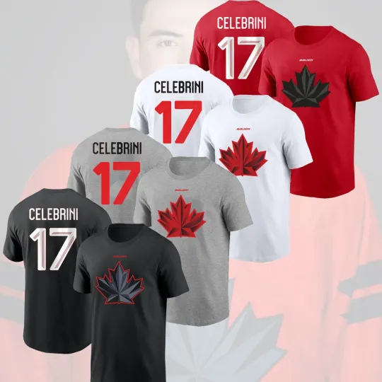 Discover Macklin Celebrini #17 Hockey Canada Team 2026 Player Name & Number Fan Gift