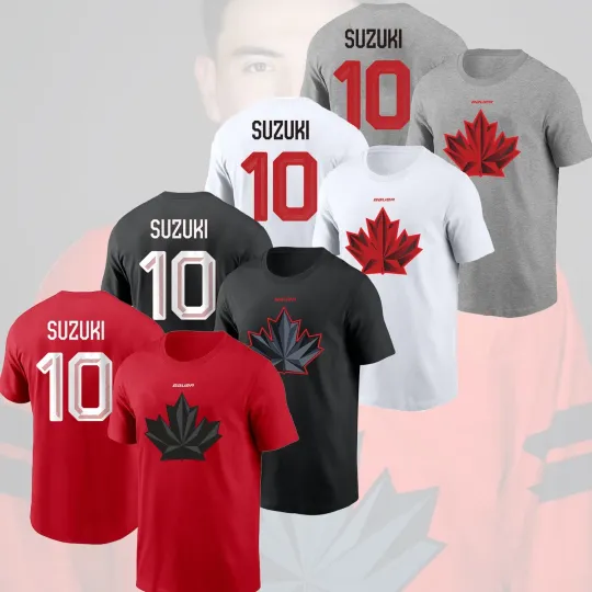 Discover Nick Suzuki #10 Hockey Canada Team 2026 Player Name & Number Fan Look