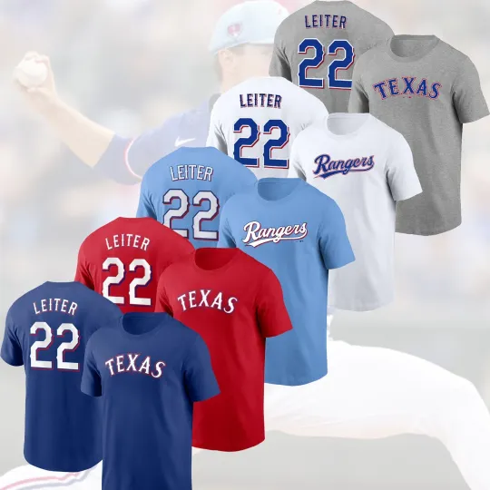Jack Leiter #22 Texas Rangers 2026 Player Name & Number for Fans