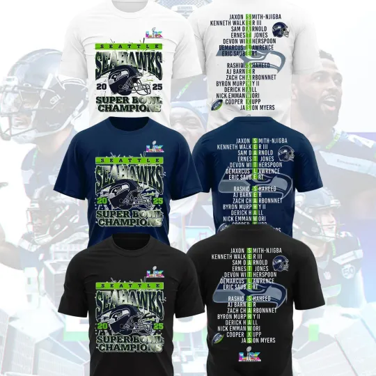 Discover Seattle Seahawk Super B.owl LX Champions 2 Sides All Players Fan Look