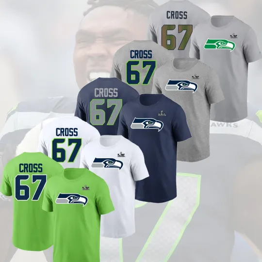 Discover Charles Cross #67 Seattle Seahawk Super B.owl LX Name & Number for Fan