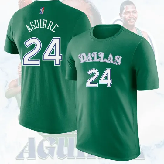 Discover Mark Aguirre #24 Dallas M@vericks Retirement Name & Number Fan Look