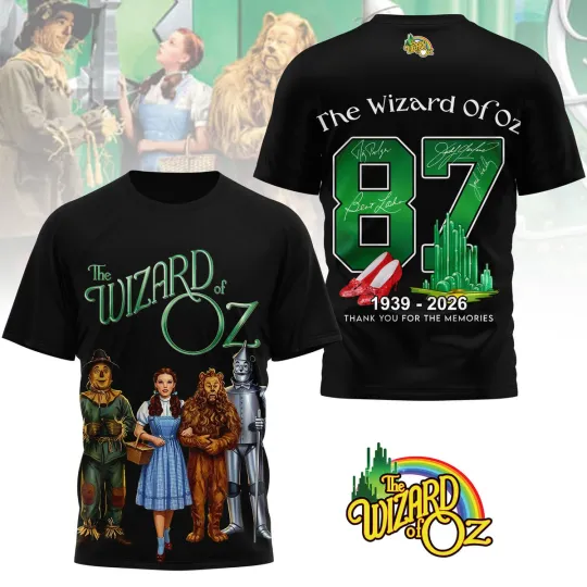 Discover The Wizard Of Oz 87th Anniversary T-Shirt 1939-2026