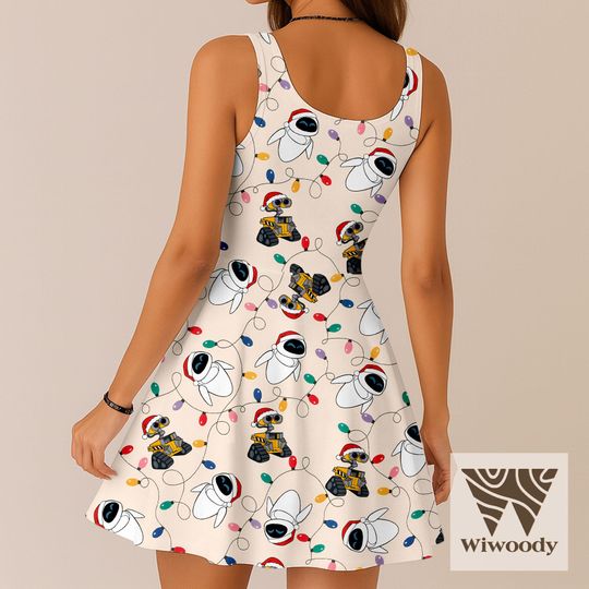 Discover Wall E vs Eve Santa Xmas Light Skater Dress, Very Merry Christmas Dress, Disneyland  Christmas  Party 2025 Outfit
