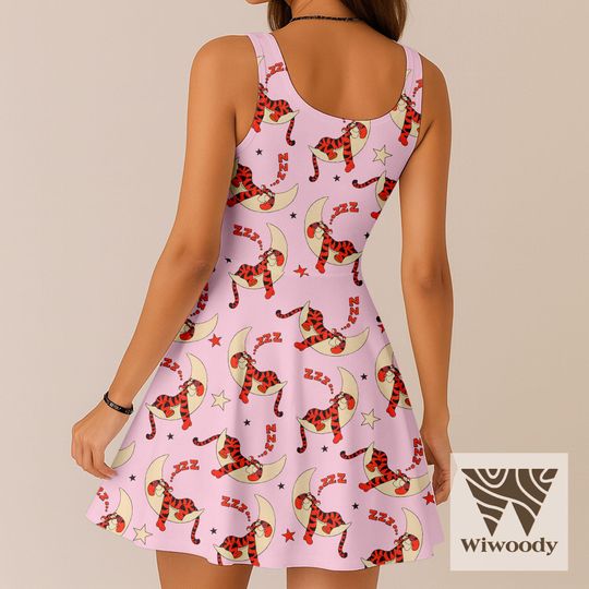 Discover Tigger Sleeping Moon Skater Dress, Very Merry Christmas Dress, Disneyland  Christmas  Party 2025 Outfit