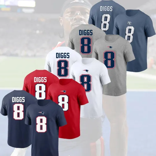 Discover Stefon Diggs #8 New England Patri0ts 2026 Player Name & Number Gift