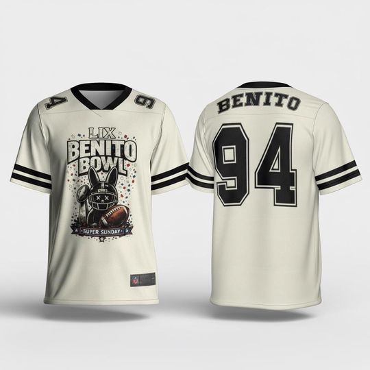 Discover Benito Bowl Football Jersey, Team Benito 2026 Jersey, American Football Fan Jersey, Mesh Sports Jersey, Game Day Fan Apparel Gift