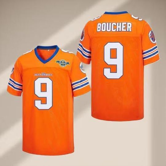 The Waterboy 'Bobby Boucher' #9 Football Jersey, Adam Sandler Football Jersey,V-Neck Sports Jersey