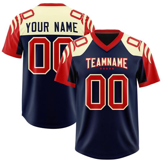 Discover KXK Personalized Family Football Jerseys Custom V-neck Embroidered Men Women Youth Matching Fan Gift Set Fathers Day Special Gift