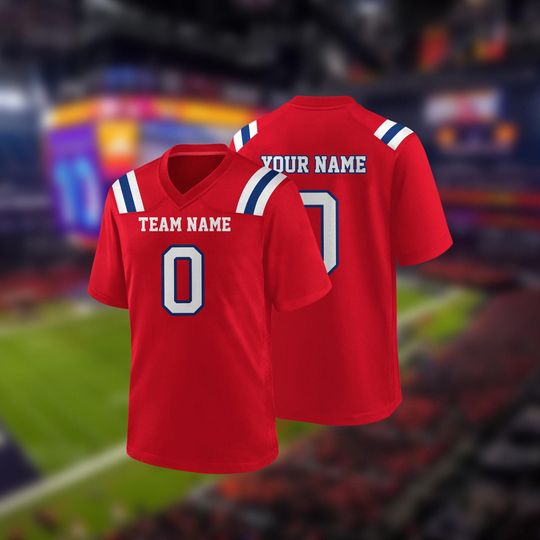 Discover Custom Football Jersey Personalized Uniform Team Name Number Logo New England Shirt clothes Men women and kids Game Day Outfit