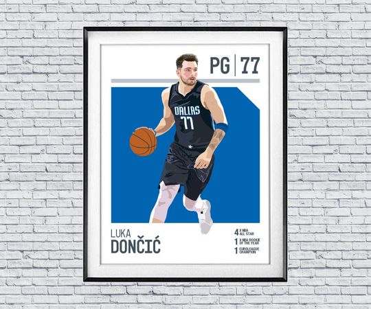 Luka Doncic Art Print: Pop Surrealism Mavericks Poster