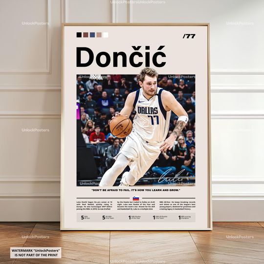 Luka Doni Poster, NBA MVP Winner, Dallas Basketball Print, Slovenian Basketball Wall Art, Mavericks Decor, Doni NBA, Luka doncic