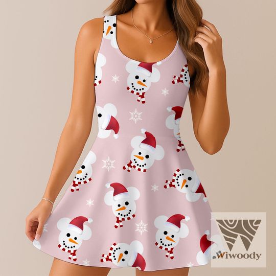 Discover Mickey Snowman Skater Dress, Very Merry Christmas Dress, Disneyland Christmas Party Outfit