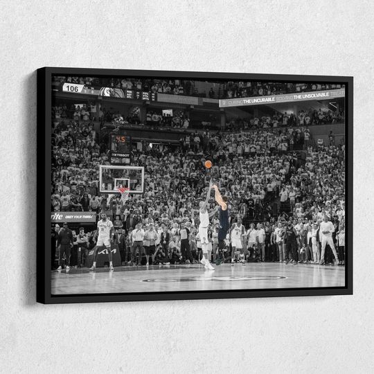 Luka Doncic game winning 3-pointer Mavericks vs Timberwolves Wall Art Poster Print Home Decor