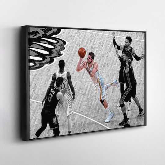 Luka Doncic Game Winning 3 Point Floater Poster Basketball Posters Print Wall Kids Art Man Cave Gift Home Decor