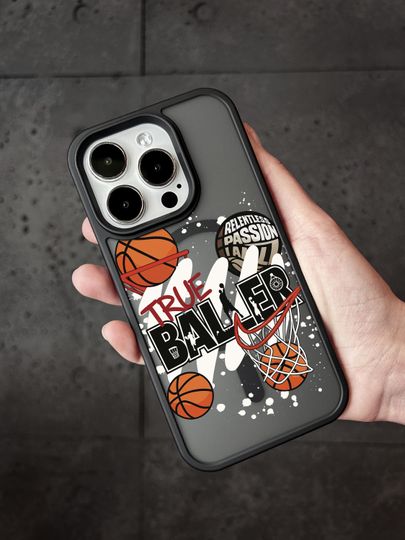 Discover Basketball iPhone 17 Pro Max Case, True Baller Phone Cover for iPhone 16 with MagSafe, Sports Hoop iPhone Custom Case Samsung S24 S25 Ultra