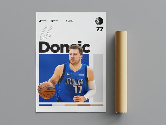 Discover Luka Doni Poster, Dallas Mavericks Poster, Minimalist Poster, Sports Poster, Wall Art, Premium Matte Vertical Posters, 4K Quality